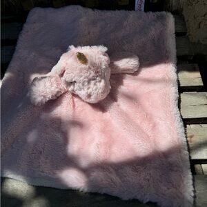 Pink lovey raddle toy baby Girl Plush Soft Toy Unicorn Security Blanket Double